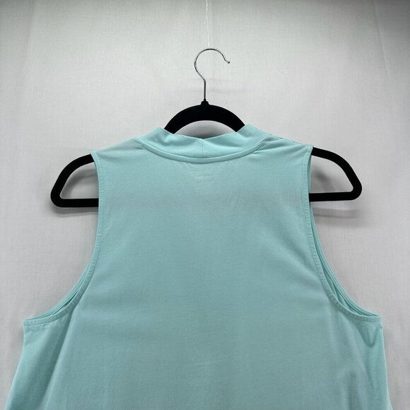 Lands' End Tank Top Womens M V-Neck Pleated Pullover Lightweight Stretchy Green - Picture 5 of 10